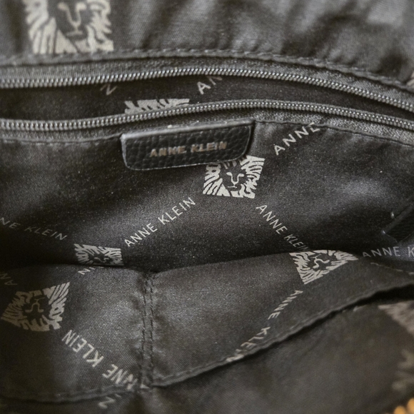 Anne Klein Black Textured Shoulder Bag with Gold Hardware - Picture 3 of 4